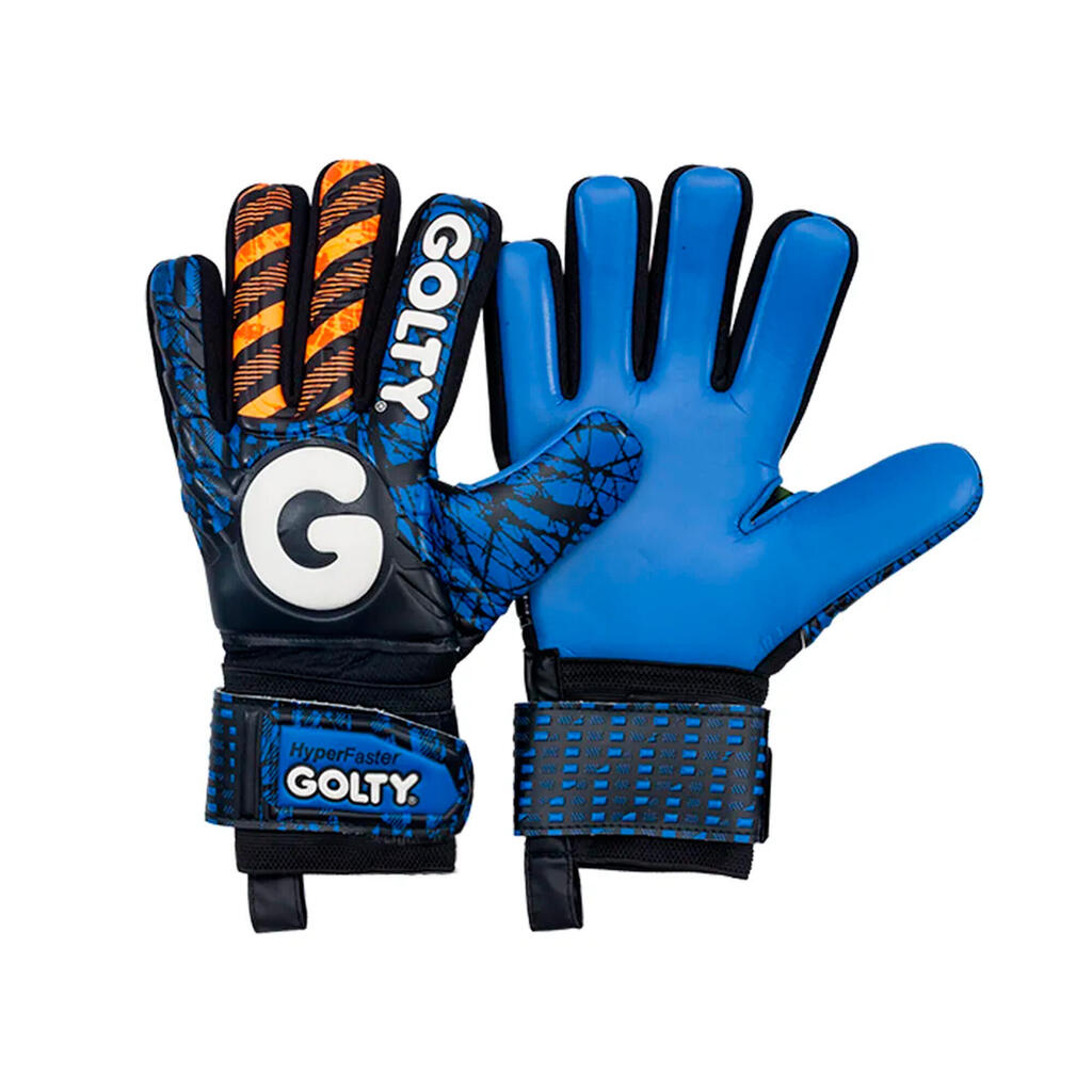 Guantes fútbol niños y adultos Golty hyperfaster para competencia azul