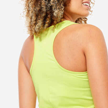 Women's Muscle Back Cardio Fitness Tank Top My Top - Lemon