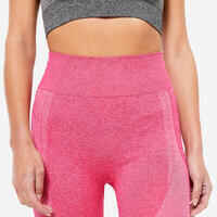 High-Waisted Seamless Fitness Leggings with Phone Pocket - Pink