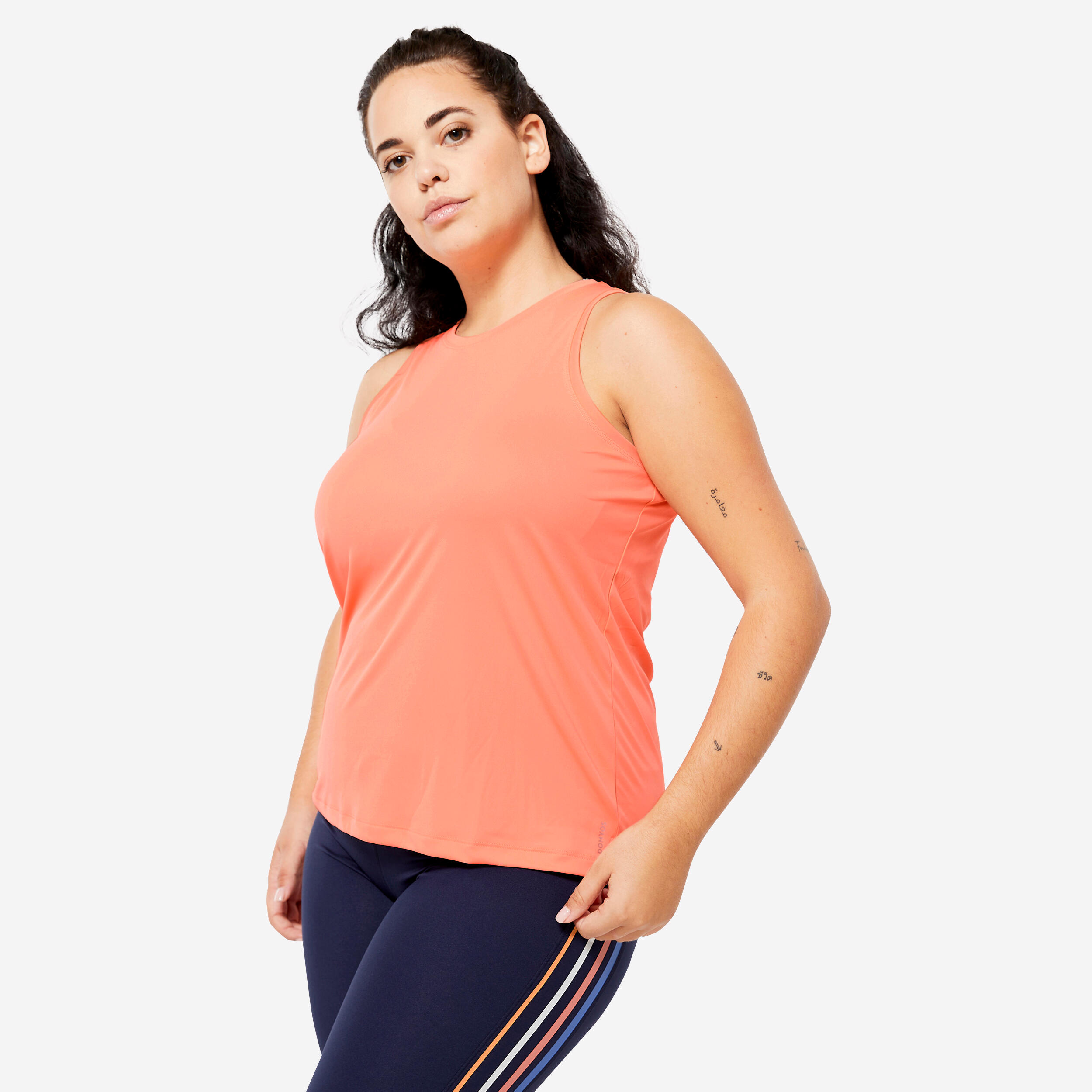 Women's Straight-Cut Fitness Cardio Tank Top - Coral 1/6