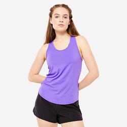 Débardeur dos nageur fitness cardio femme, vert fluo