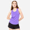 Sieviešu sporta muguras kardiofitnesa bezpiedurkņu krekls “My Top”, purpurkrāsas