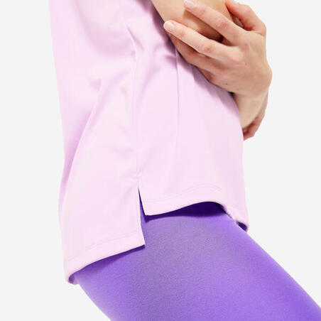 Majica bez rukava za kardio fitnes ravnog kroja ženska svetloroze