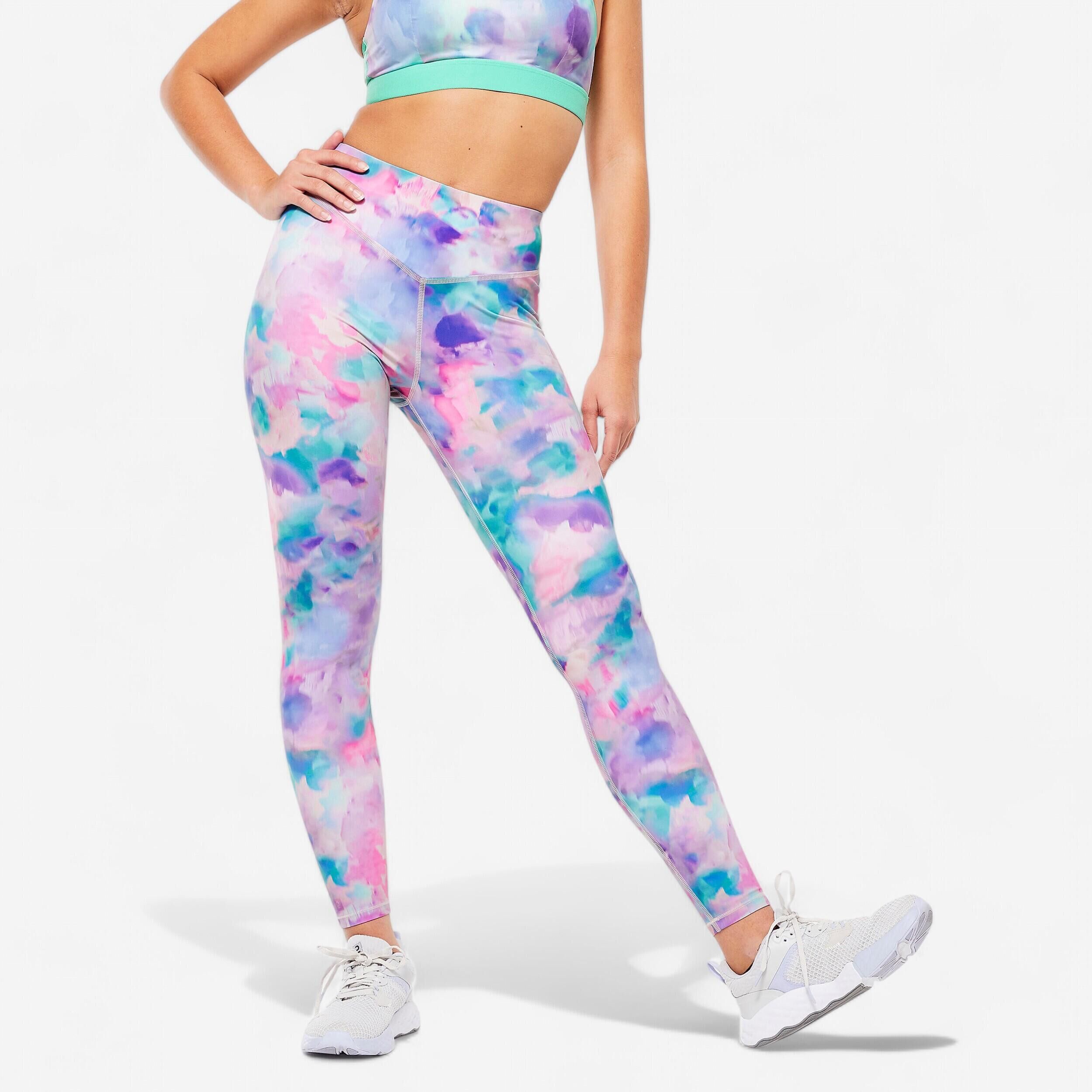 DOMYOS Women's High-Waisted Fitness Cardio Leggings - Print