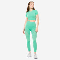 Legging poche téléphone taille haute Fitness Seamless Vert