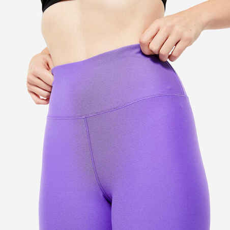 Women's High-Waisted Cardio Fitness Bike Shorts - Purple