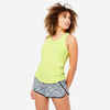 Sieviešu sporta muguras kardiofitnesa bezpiedurkņu krekls “My Top”, citrona