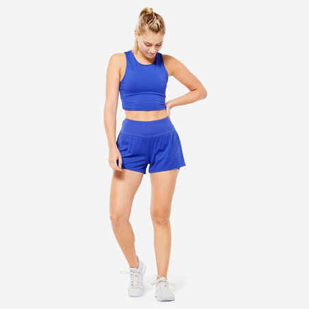 2-in-1 Anti-Chafing Fitness Short Shorts - Blue