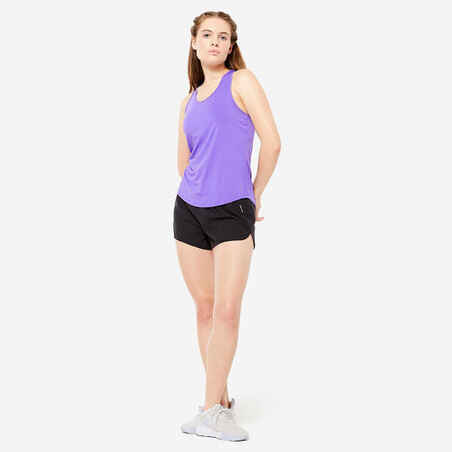 Women's Muscle Back Fitness Cardio Tank Top My Top - Purple