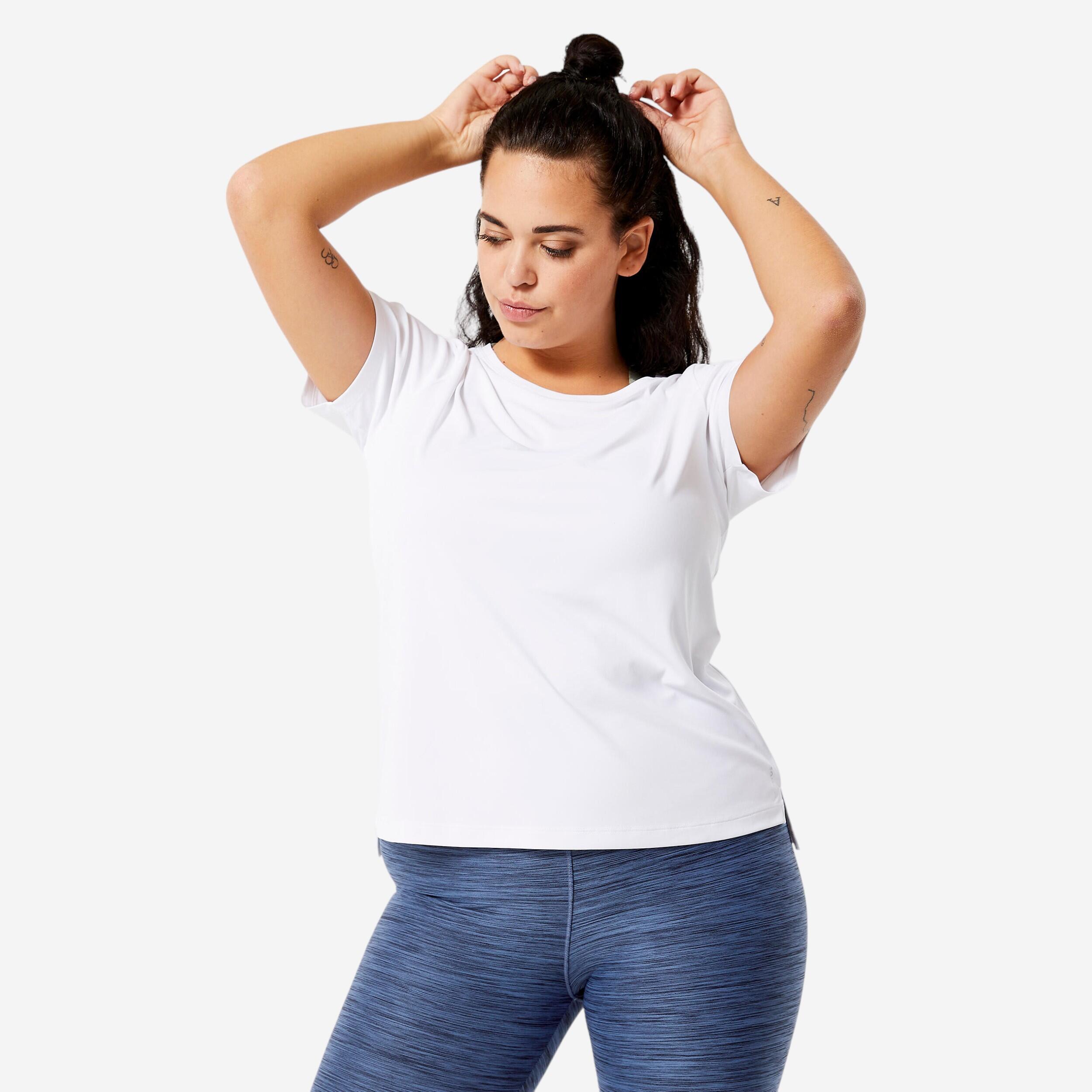 Domyos - T-shirt Manches Courtes Fitness Cardio Femme Blanc - T-shirt Manches Courtes - Panoplies Training Adultes - Blanc - Xl - Decathlon
