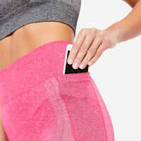 High-Waisted Seamless Fitness Leggings with Phone Pocket - Pink