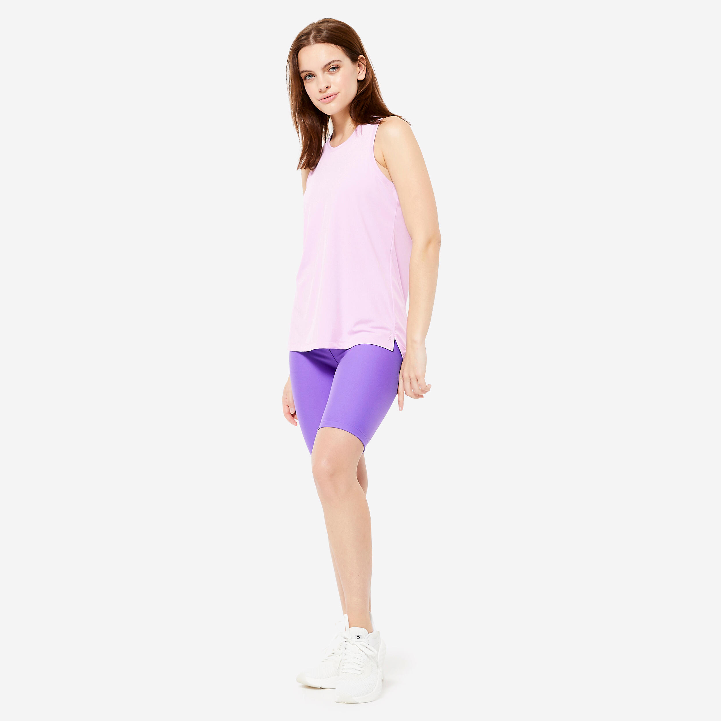 Women's High-Waisted Cardio Fitness Bike Shorts - Purple 2/5