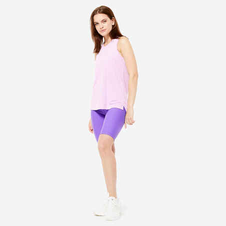 Women's High-Waisted Cardio Fitness Bike Shorts - Purple