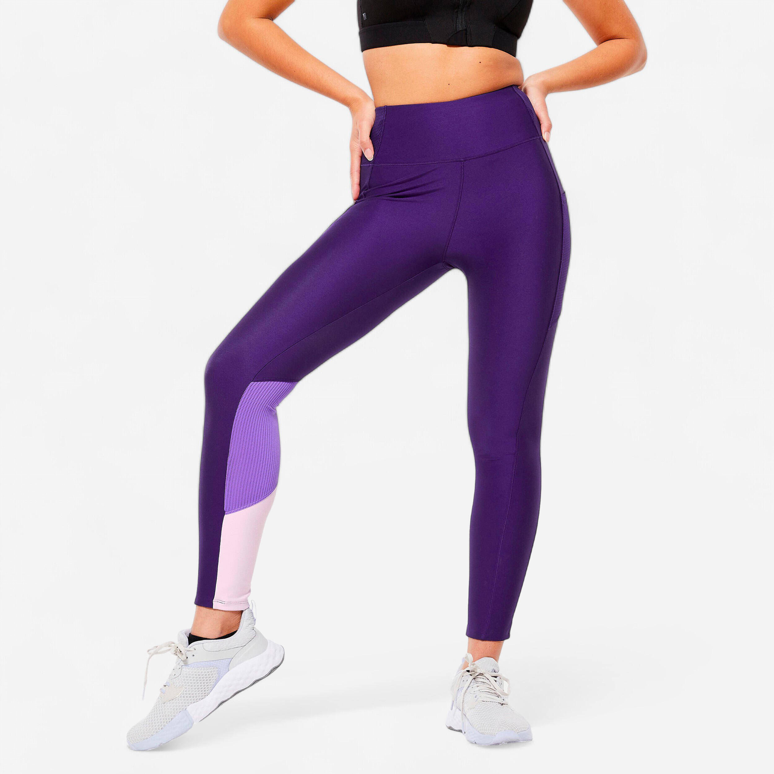 Women Gym Leggings with Phone Pocket - Purple/Lilac