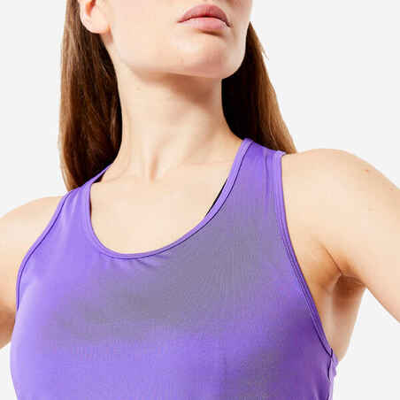 Women's Muscle Back Fitness Cardio Tank Top My Top - Purple