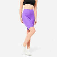 Women's High-Waisted Cardio Fitness Bike Shorts - Purple
