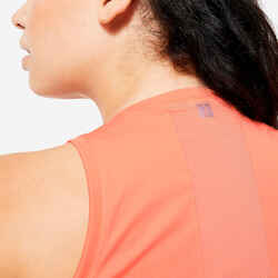 Γυναικείο αμάνικο μπλουζάκι σε ίσια γραμμή για cardio fitness - Κοραλλί