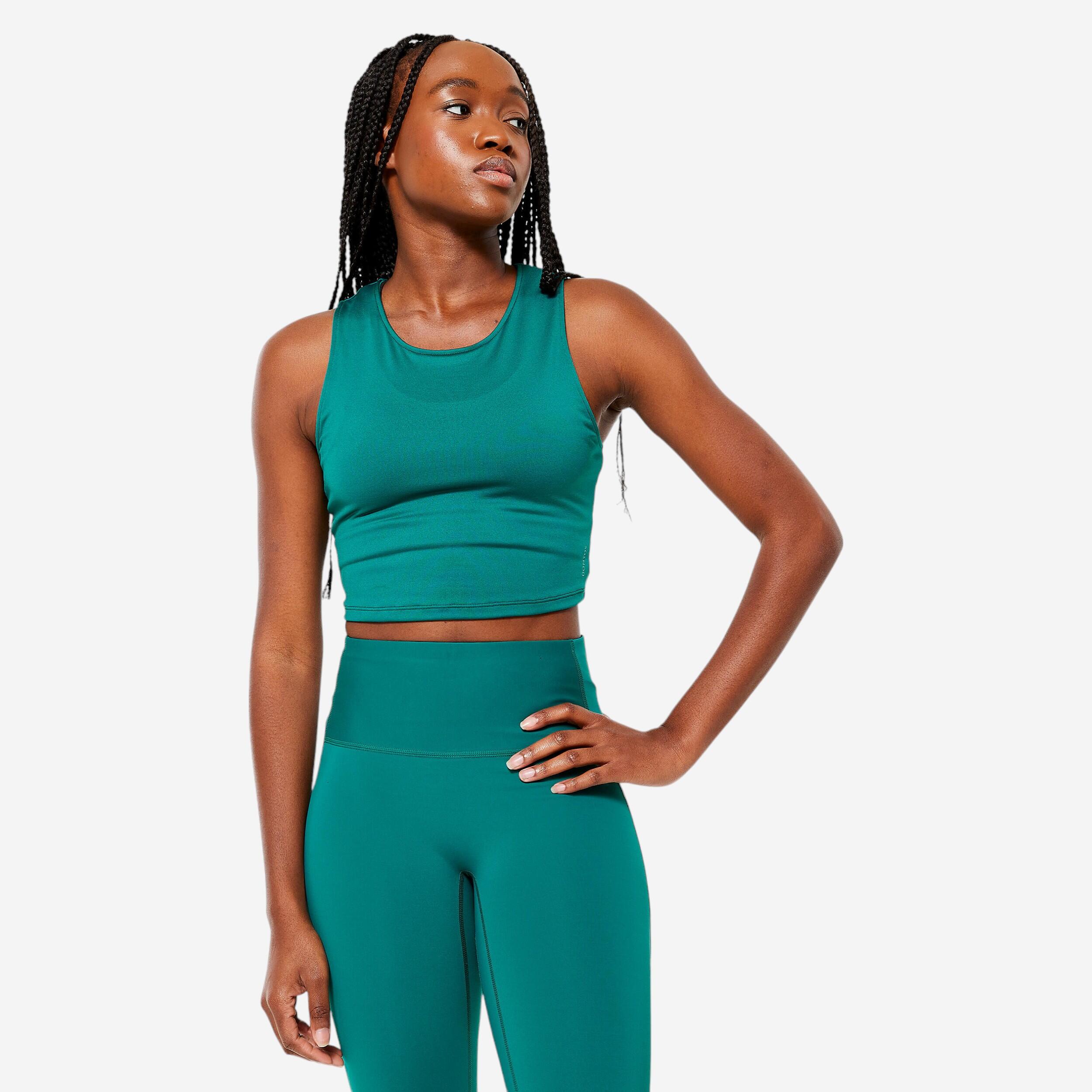 Women's crop top cardio tank top Green