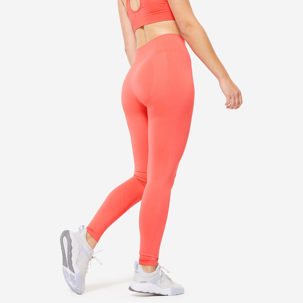 Leggings sin costuras con efecto push up rosas para mujer