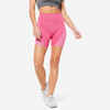 High-Waisted Seamless Fitness Cycling Shorts - Pink