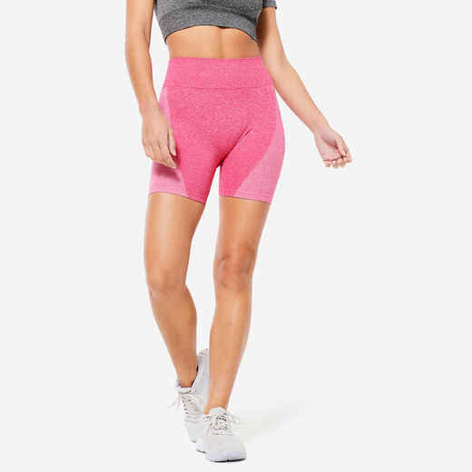 
      Shorts Radlerhose mit hohem Taillenbund Fitness seamless - rosa
  