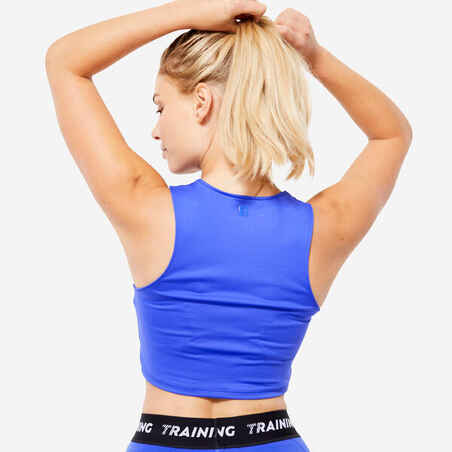 Women's Cardio Fitness Cropped Tank Top - Blue