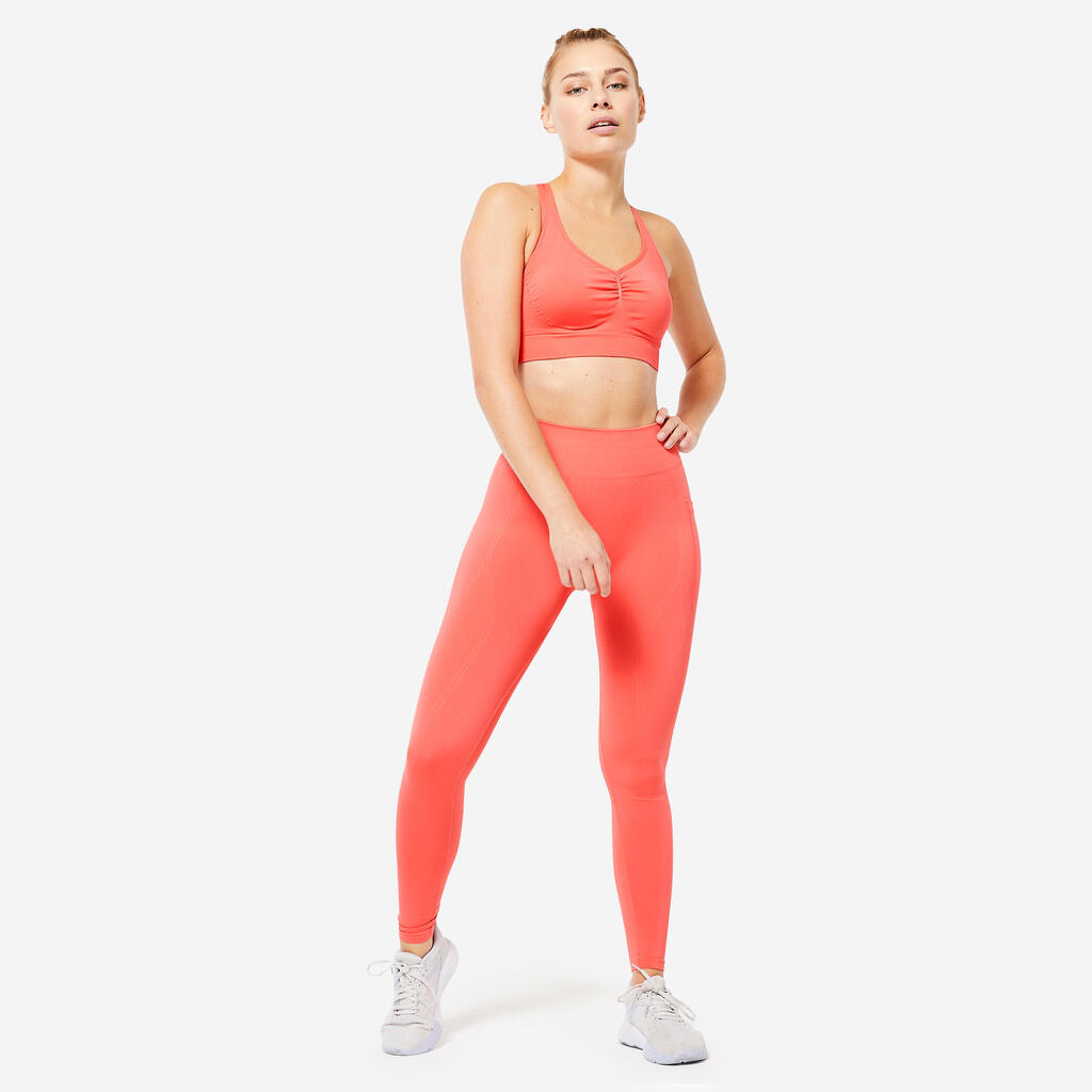 Tamnozelene ženske helanke push-up za fitnes