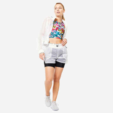 Women's 2-in-1 Fitness Cardio Shorts - White