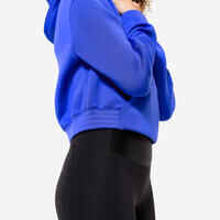 Cropped Cut Fitness Cardio Hooded Sweatshirt - Blue