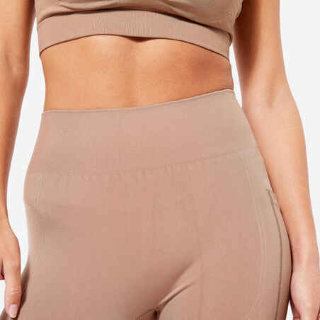 Women's Push-Up Effect Seamless Leggings - Brown