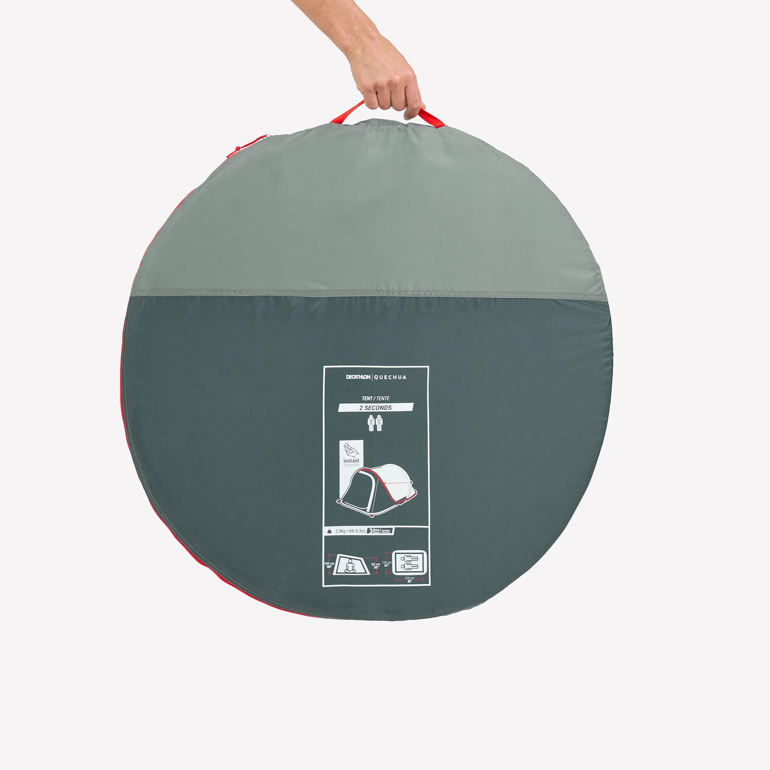 2-person camping tent - 2 Seconds - Green 3/11