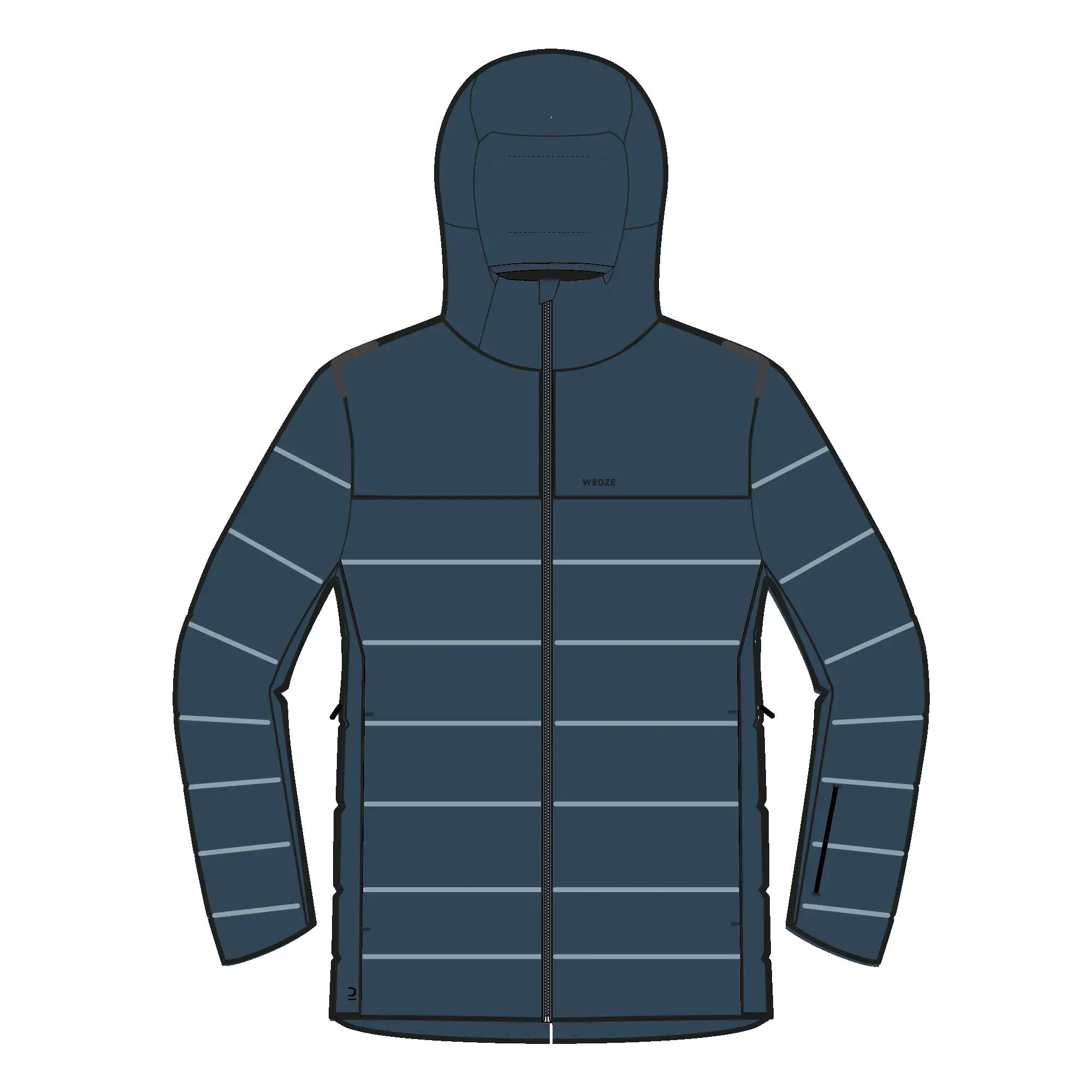 Erkek Şişme Kayak/Snowboard Montu - Petrol Mavisi - 500 Warm 14/34