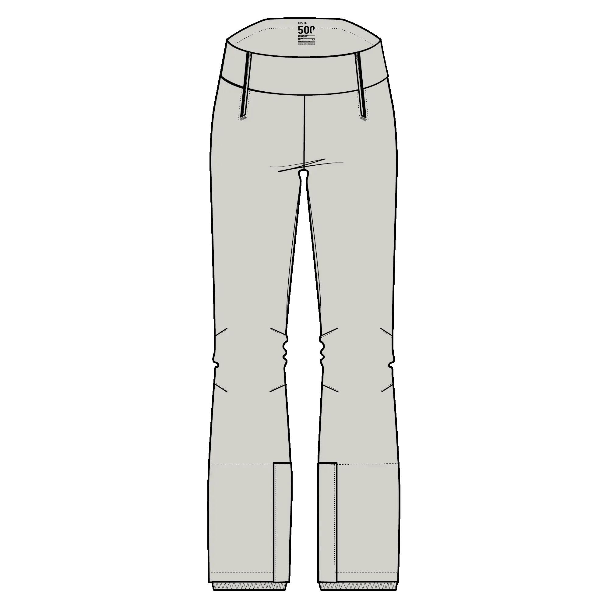 Waterdichte en aansluitende skibroek voor dames 500 Slim beige 2/23