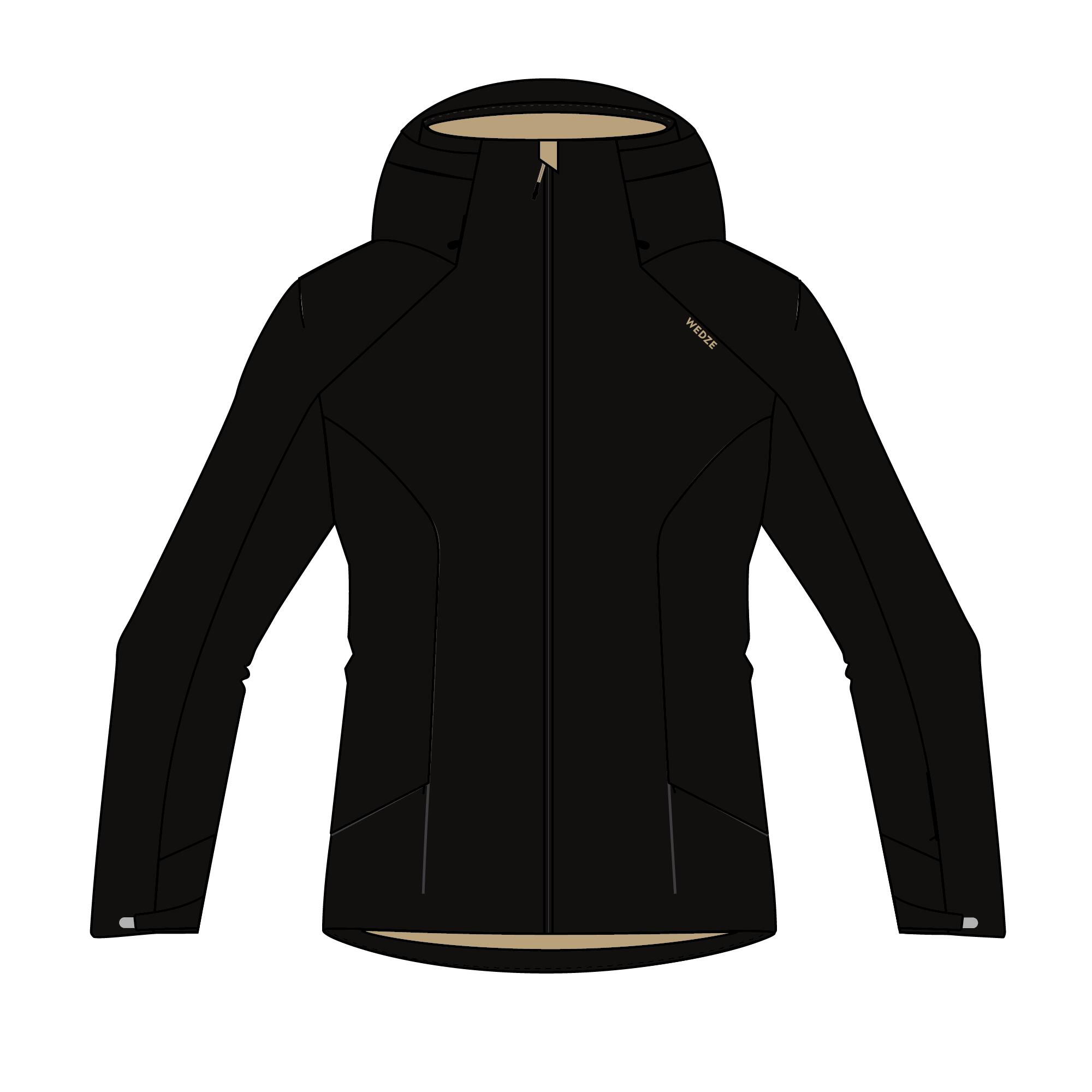 WEDZE Women’s Warm and Waterproof Ski Jacket 500 - Black