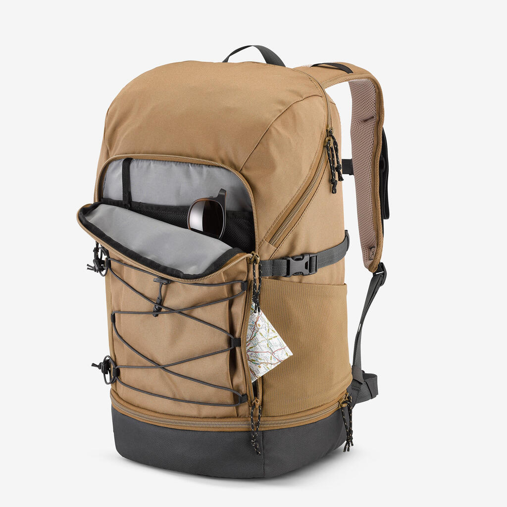 Turistický batoh NH Arpenaz 500 s objemom 30 litrov kaki