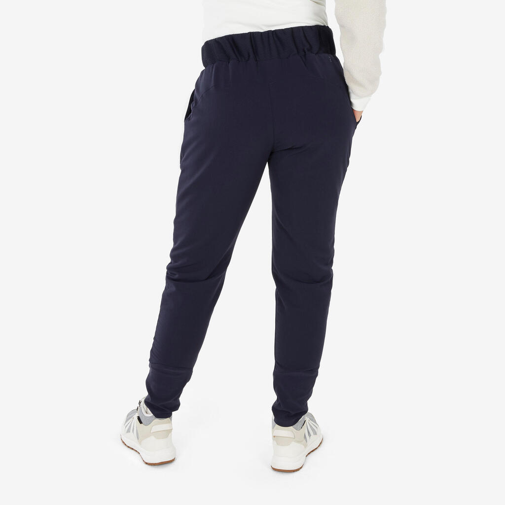 Pantalón de senderismo cálido y perlante azul para mujer SH500 