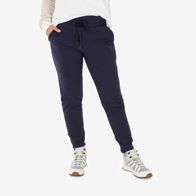 Pantaloni caldi trekking donna SH500 blu