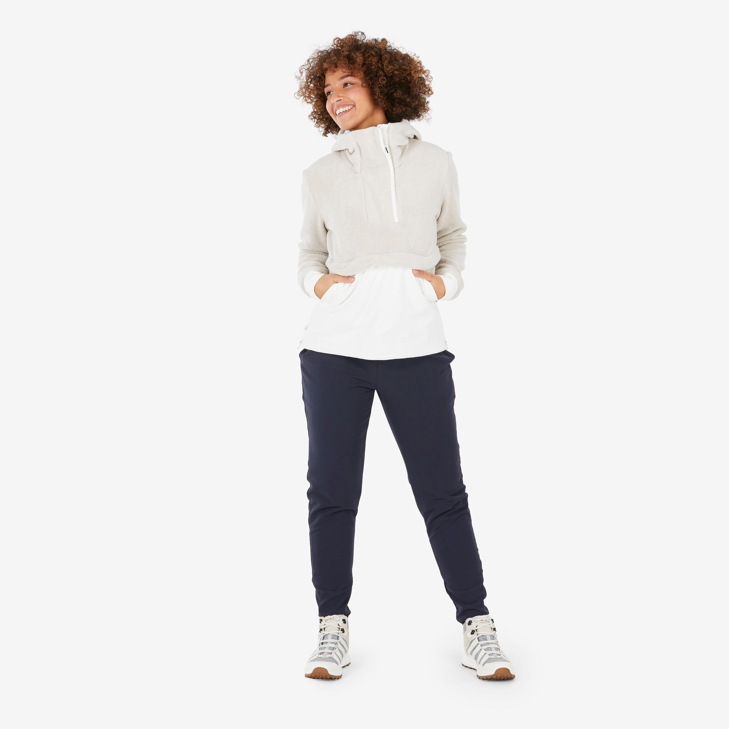 PANTALÓN CÁLIDO DE MUJER PARA SENDERISMO REPELENTE AL AGUA SH500