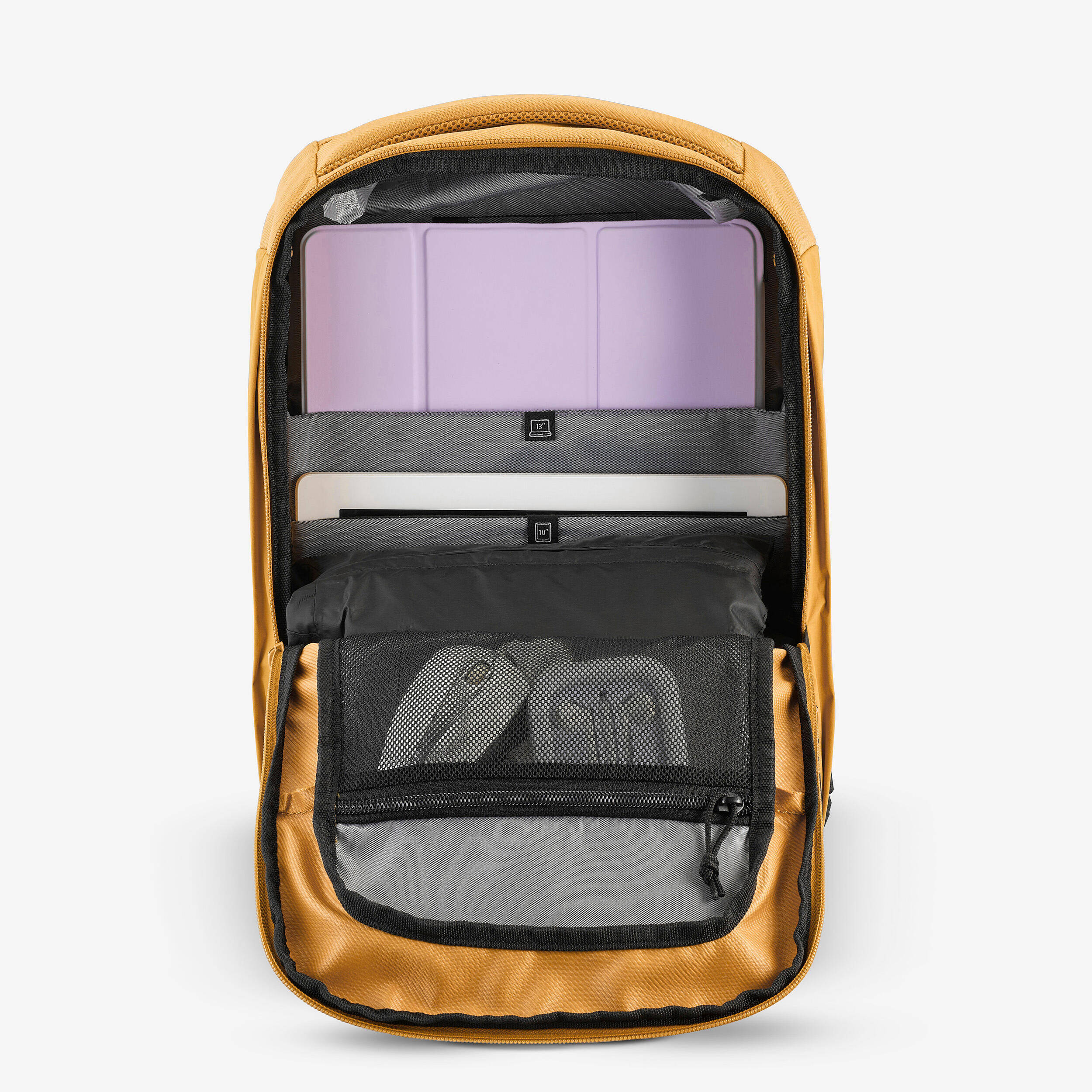 Multi-pocket hiking backpack 16 L, NH500 Escape - Yellow -  5