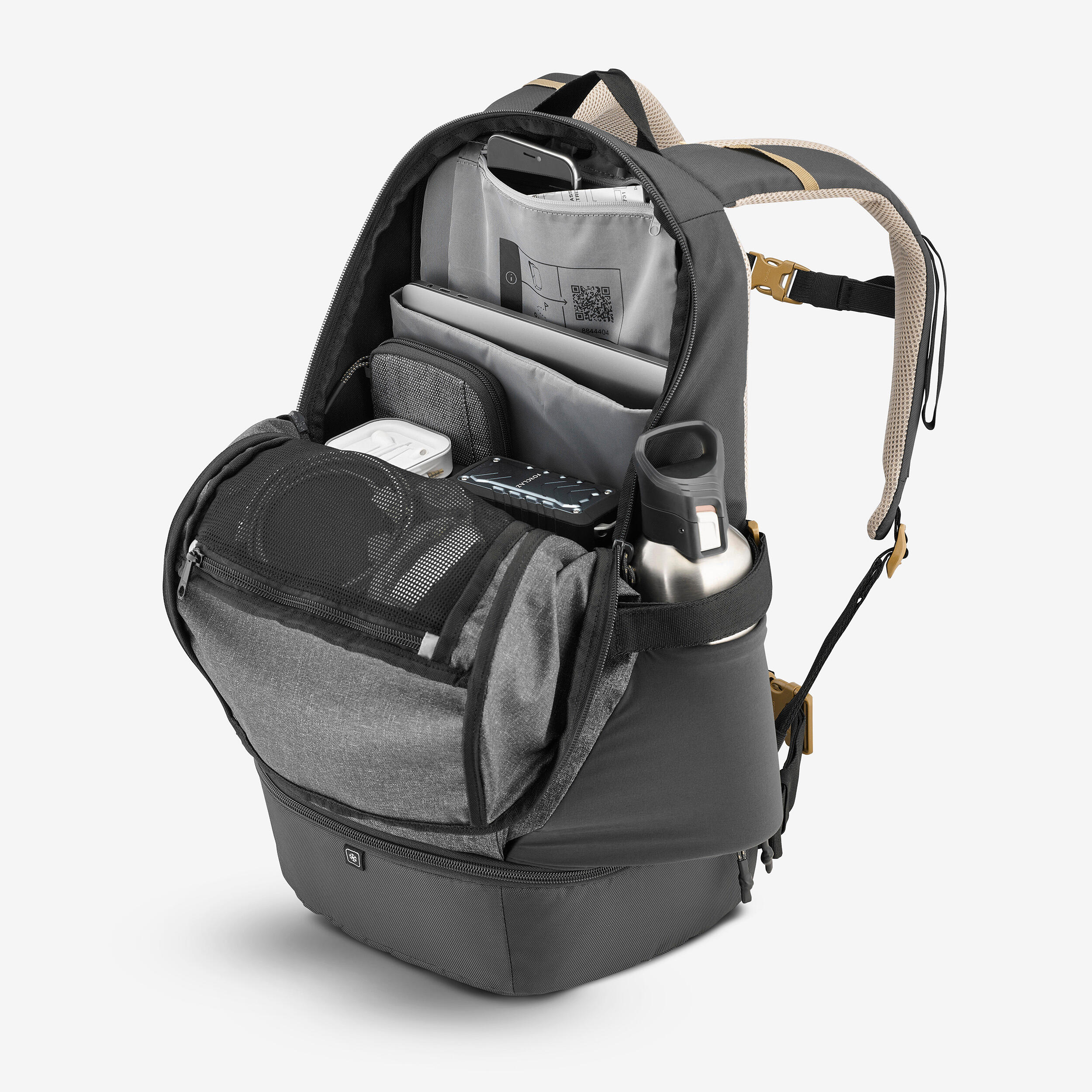 Arpenaz 500 30L insulated hiking backpack - Ice grey