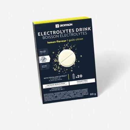 Boisson électrolytes sans sucre tablettes effervescentes citron 20x4gr