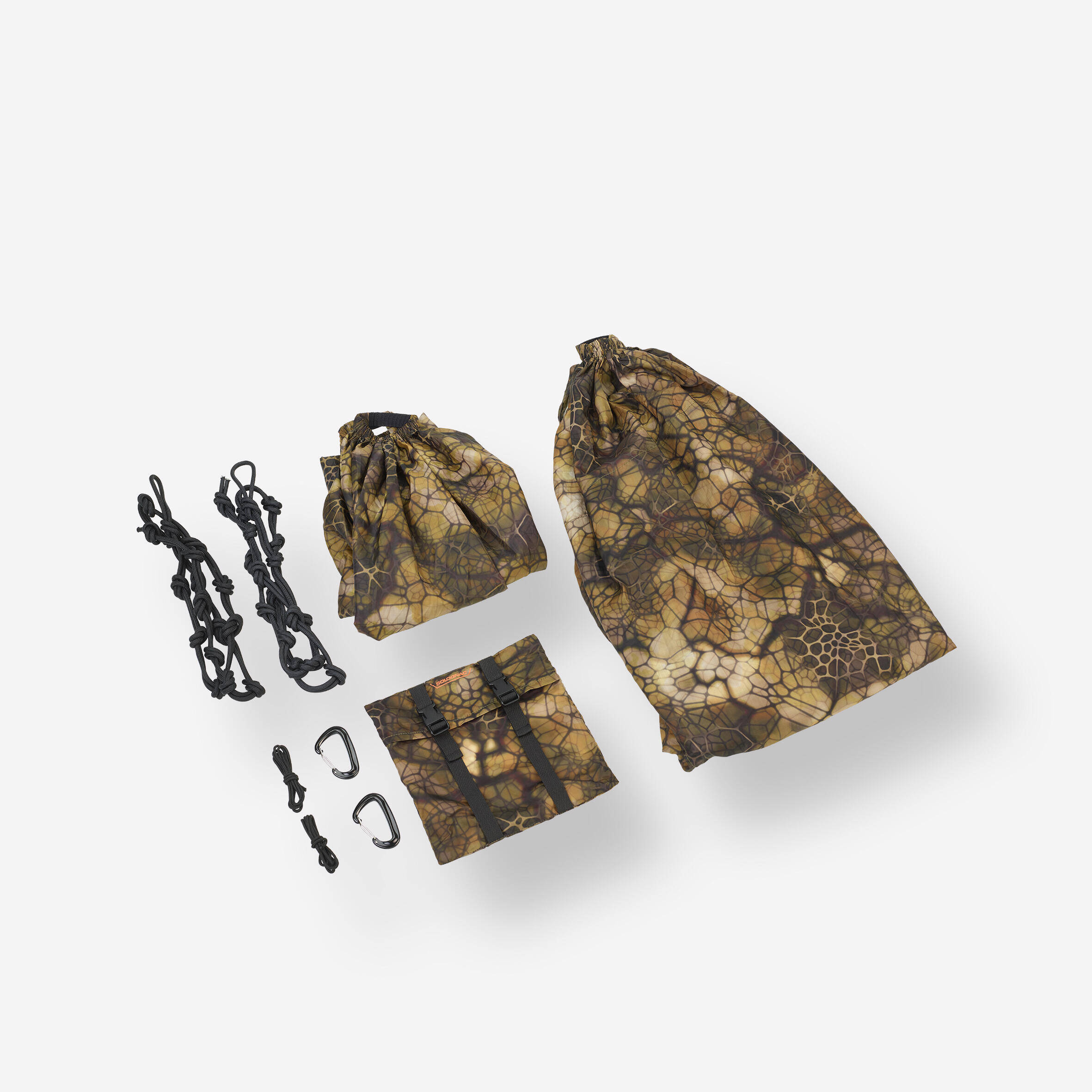 Outdoor Bushcraft Hammock Army Military Camo Print 1-Person - Camo Brown -  2