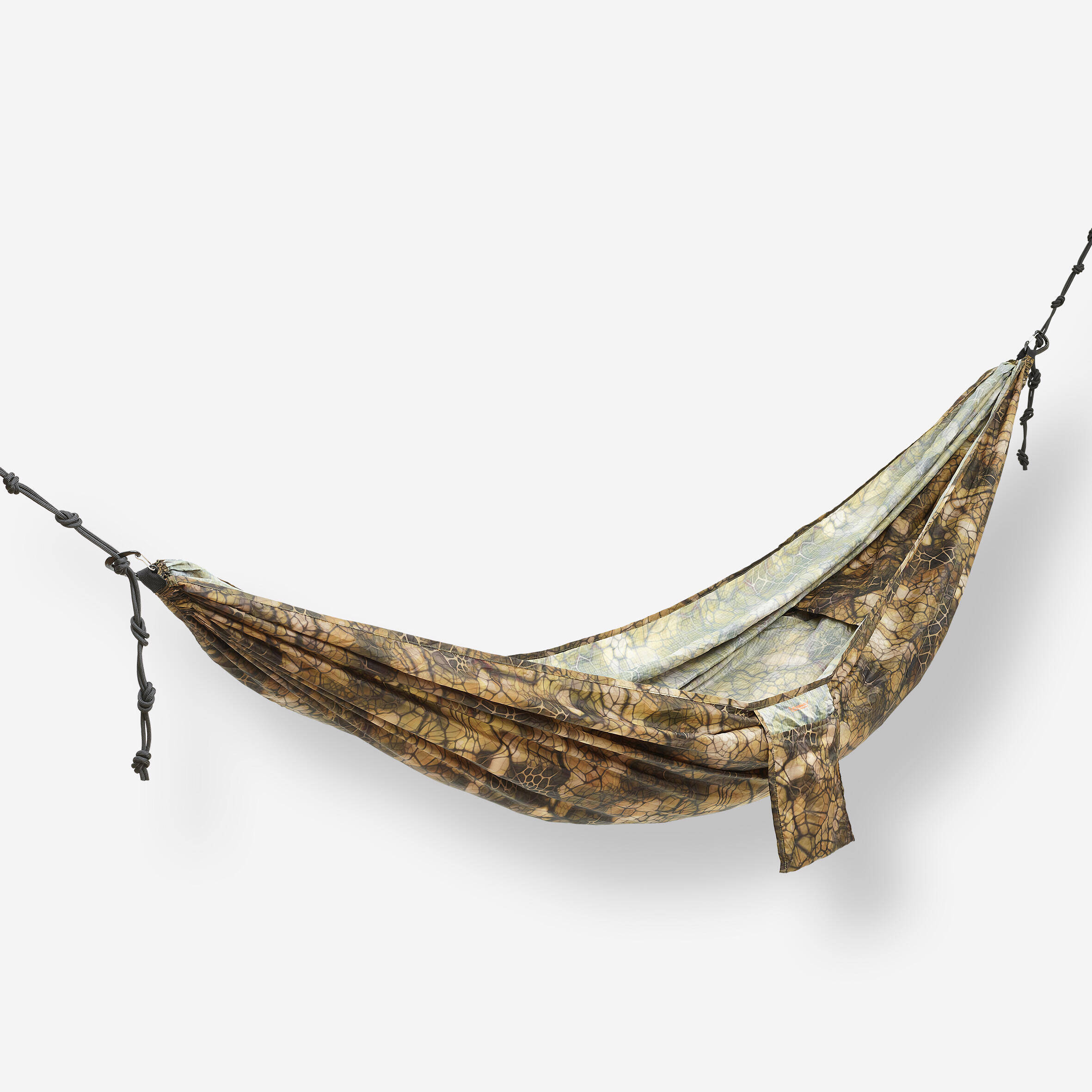 Outdoor Bushcraft Hammock Army Military Camo Print 1-Person - Camo Brown -  1