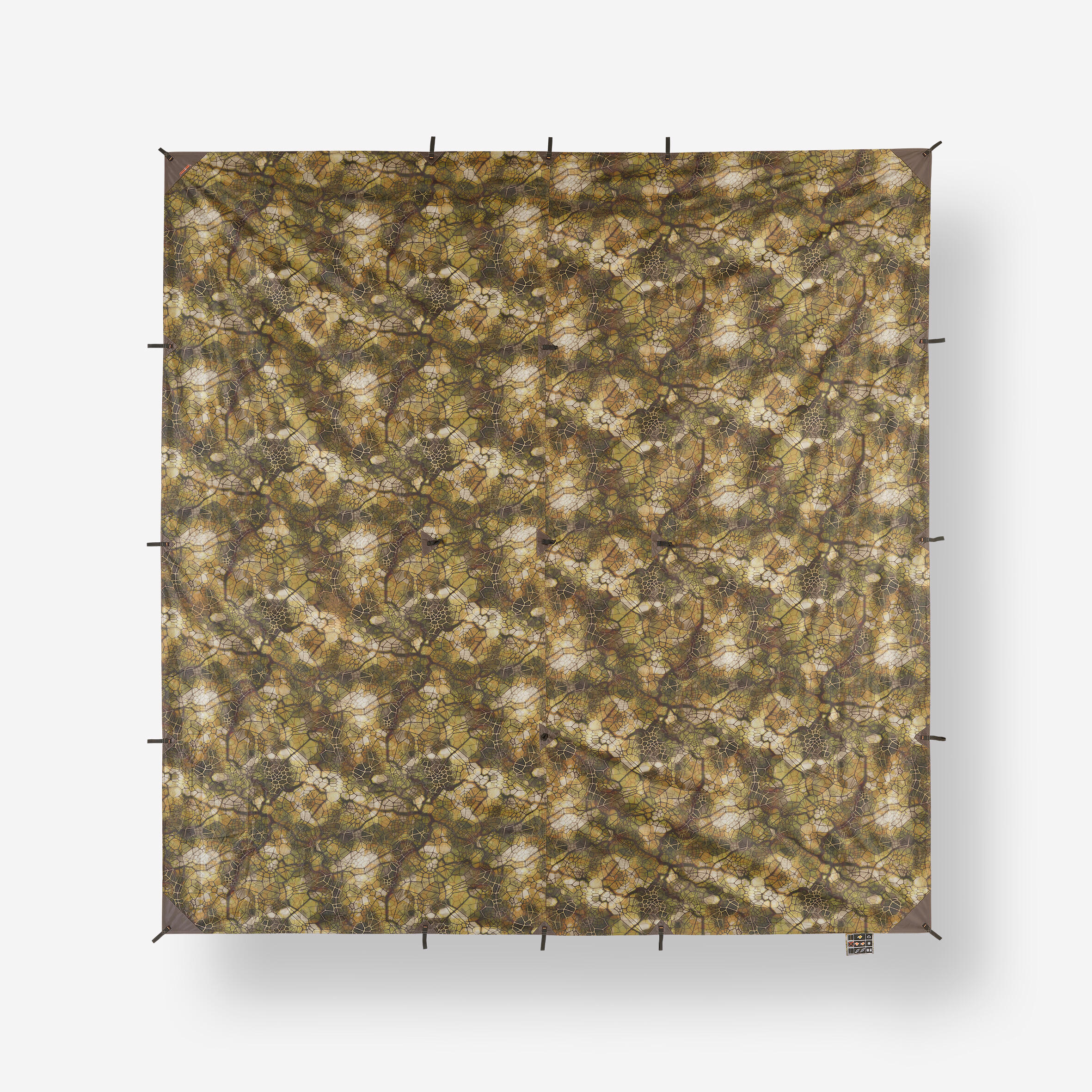 Waterproof Tarp 2.95 m x 2.8 m - Bushcraft Camouflage Furtiv - SOLOGNAC