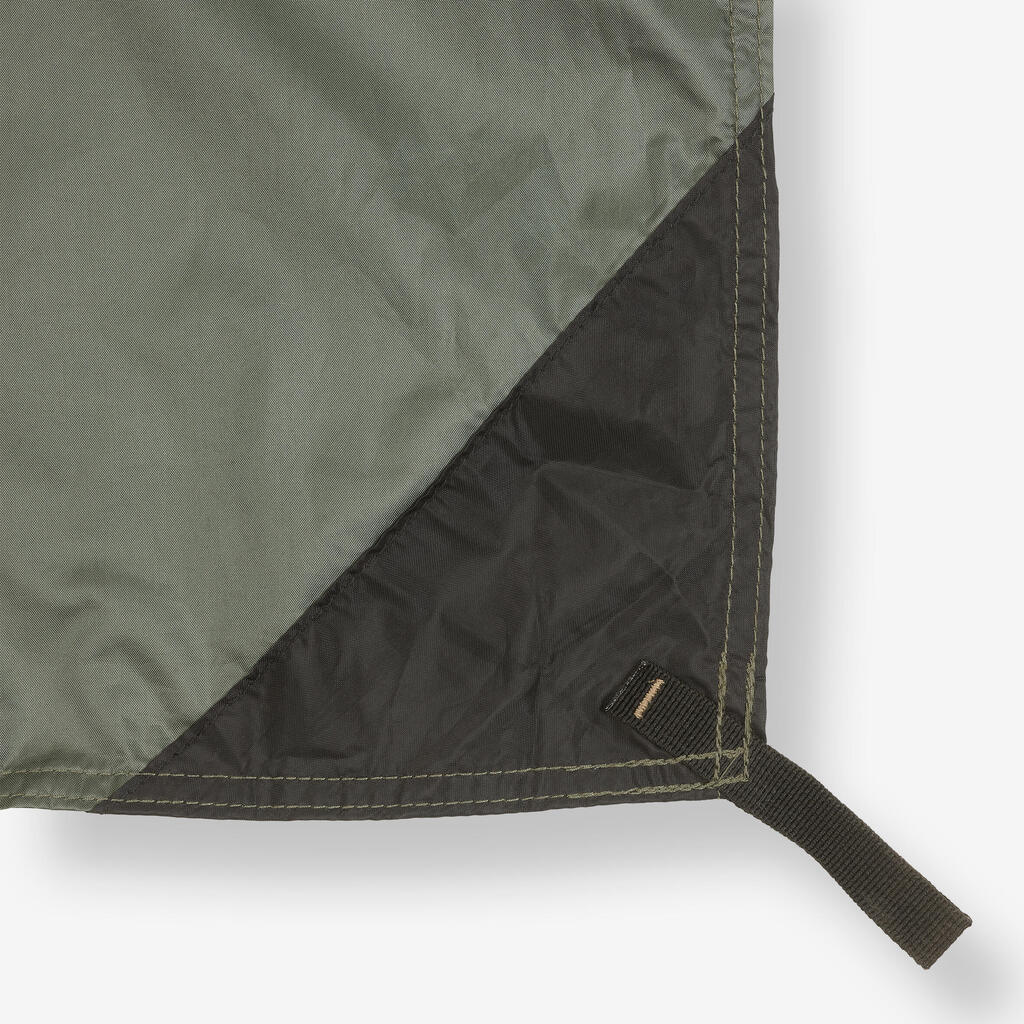 Prístrešok Tarp Bushcraft 4x4 m na bivak s nepremokavou plachtou kaki