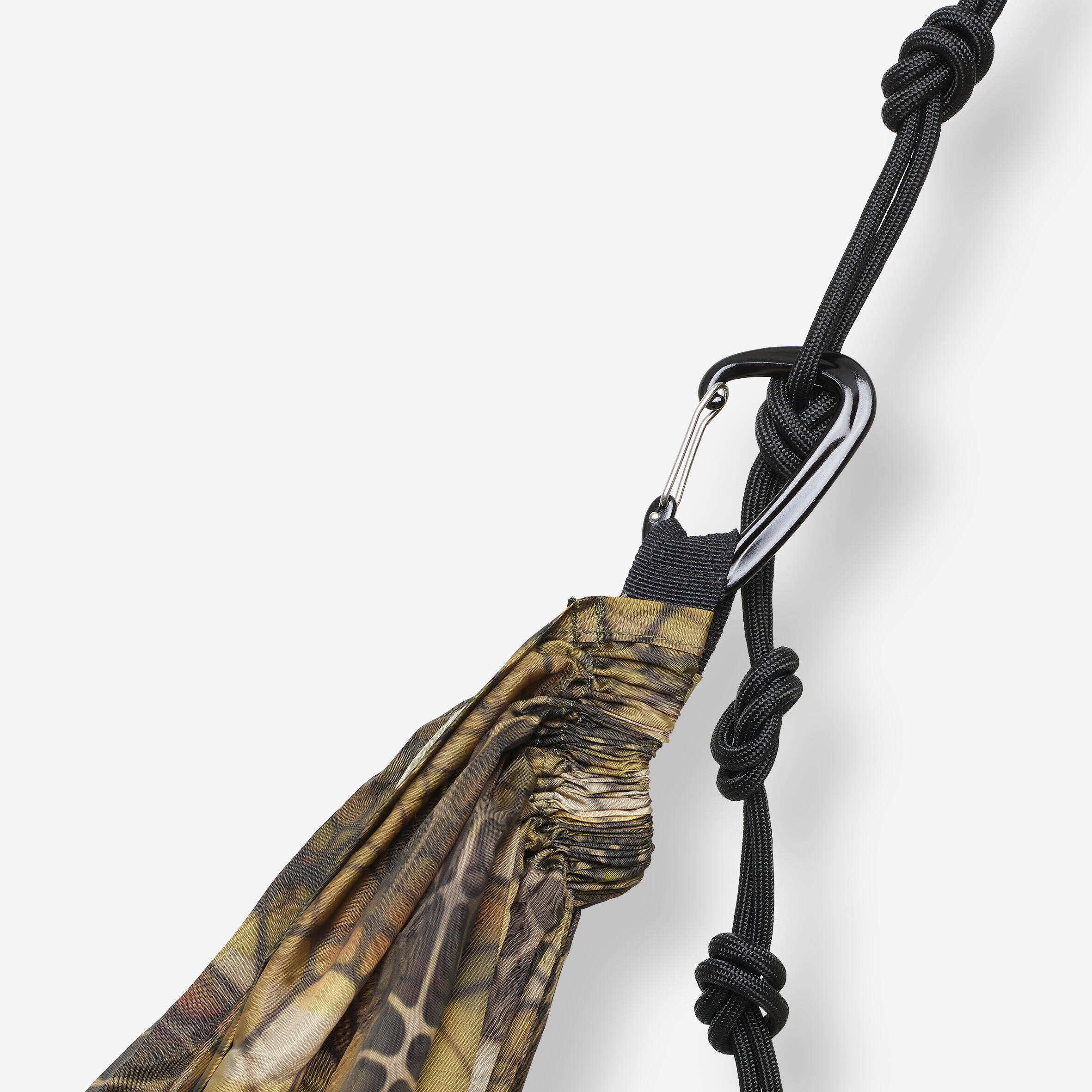 Outdoor Bushcraft Hammock Army Military Camo Print 1-Person - Camo Brown -  3