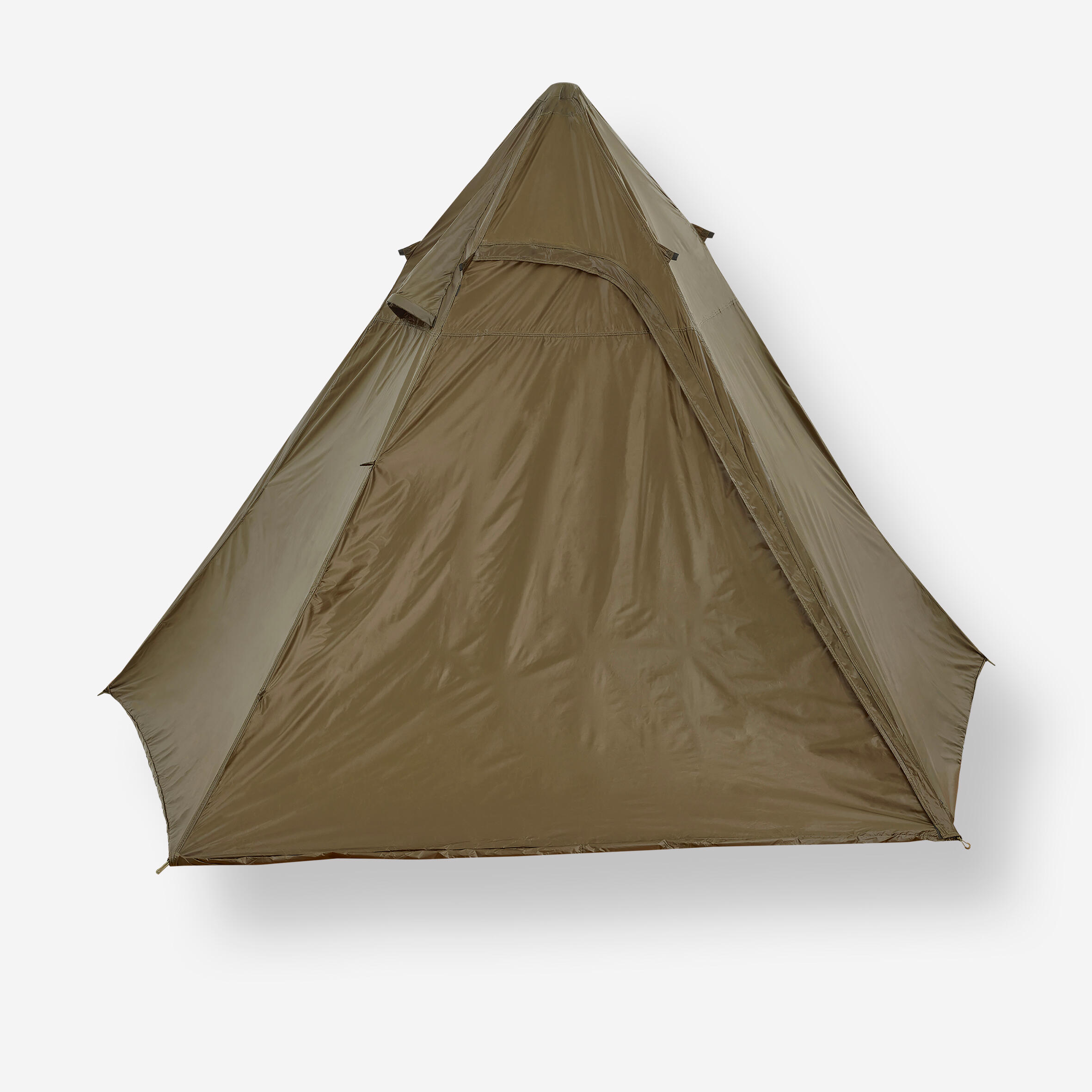 Tipi Zelt Tipi Stoff Wasserdicht Tipi-Plane Bushcraft Camping Wasserdicht  Personen+ Khaki Decathlon
