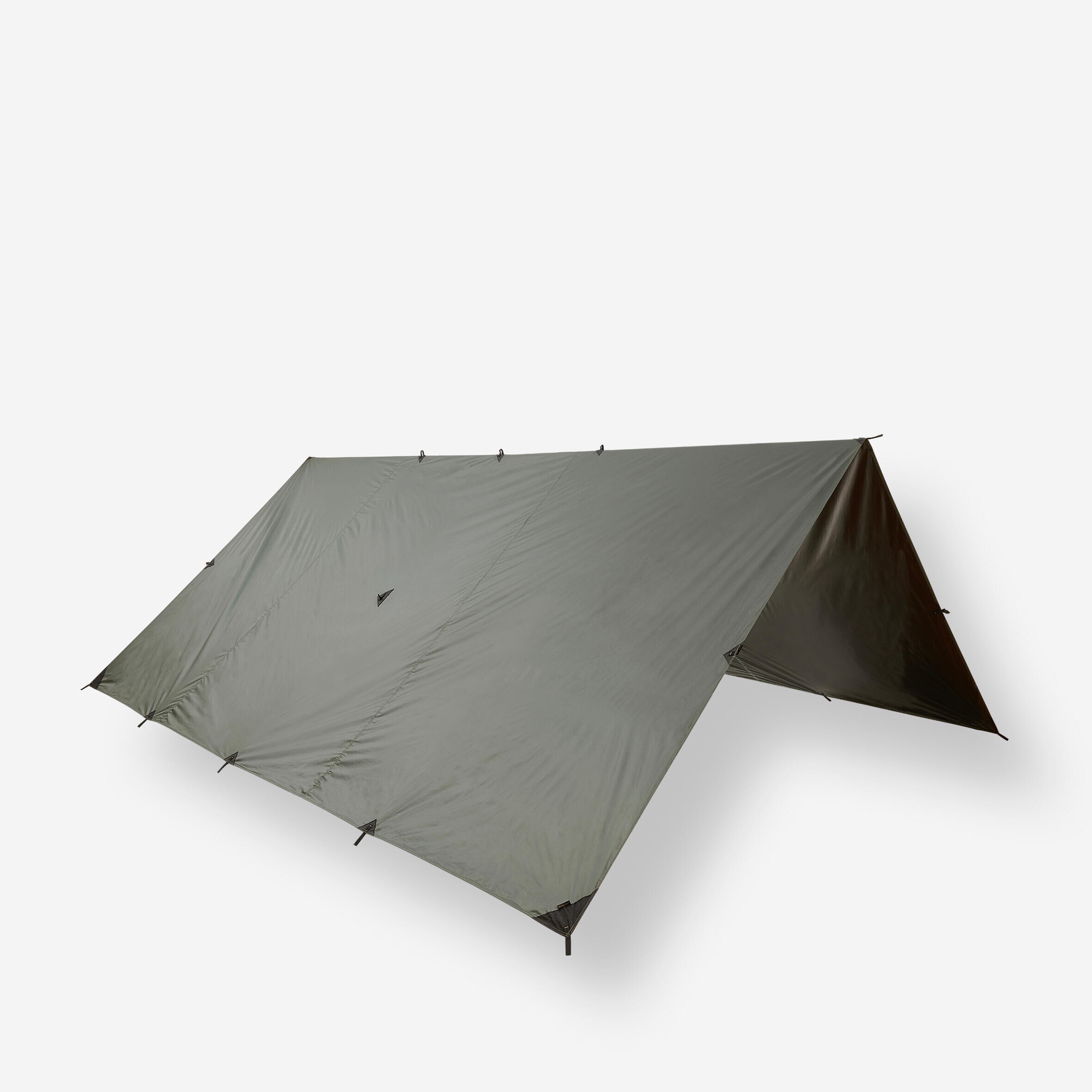 SOLOGNAC TARP Bushcraft Bivouac 4x4 m Waterproof Khaki