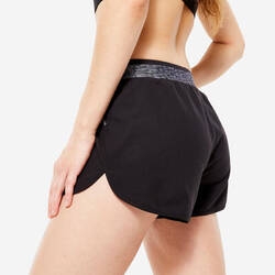 Women's Loose Fitness Shorts - Black/Mottled Grey