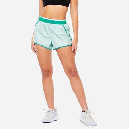 Kratke hlače za fitnes široke ženske zelene